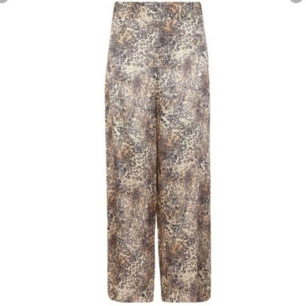 WHISTLES Big Cat Printed Satin Trouser Pants - Picture 3 of 16